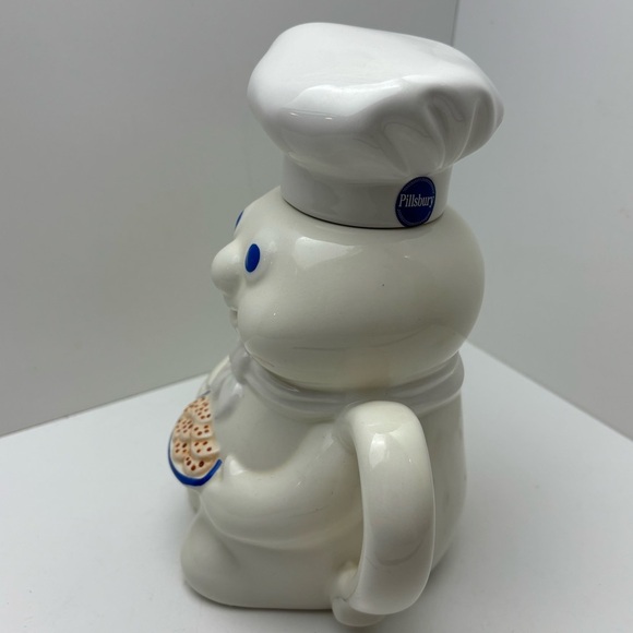 Vintage 1997 Pillsbury Doughboy ceramic teapot with removable hat - Picture 5 of 12